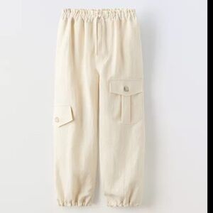 Zara linen Cargo Pants girls size 11/12